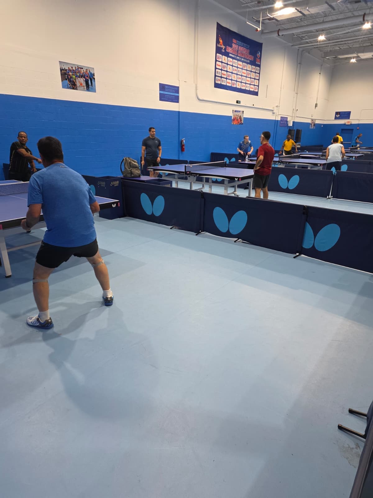 Full view of the Broward Table Tennis Club playing hall