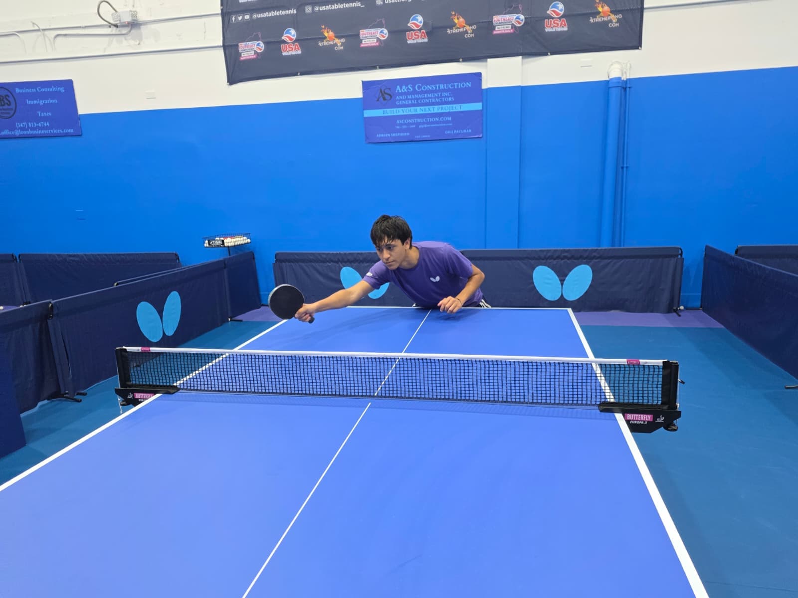 Jason competing at Broward Table Tennis Club