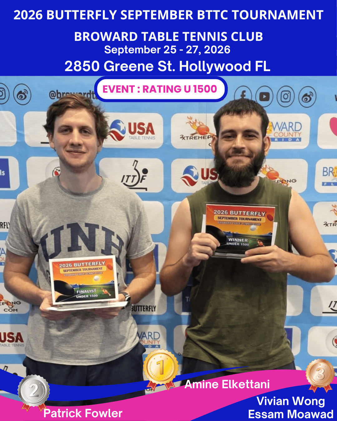 Sept 1500 at Broward Table Tennis Club