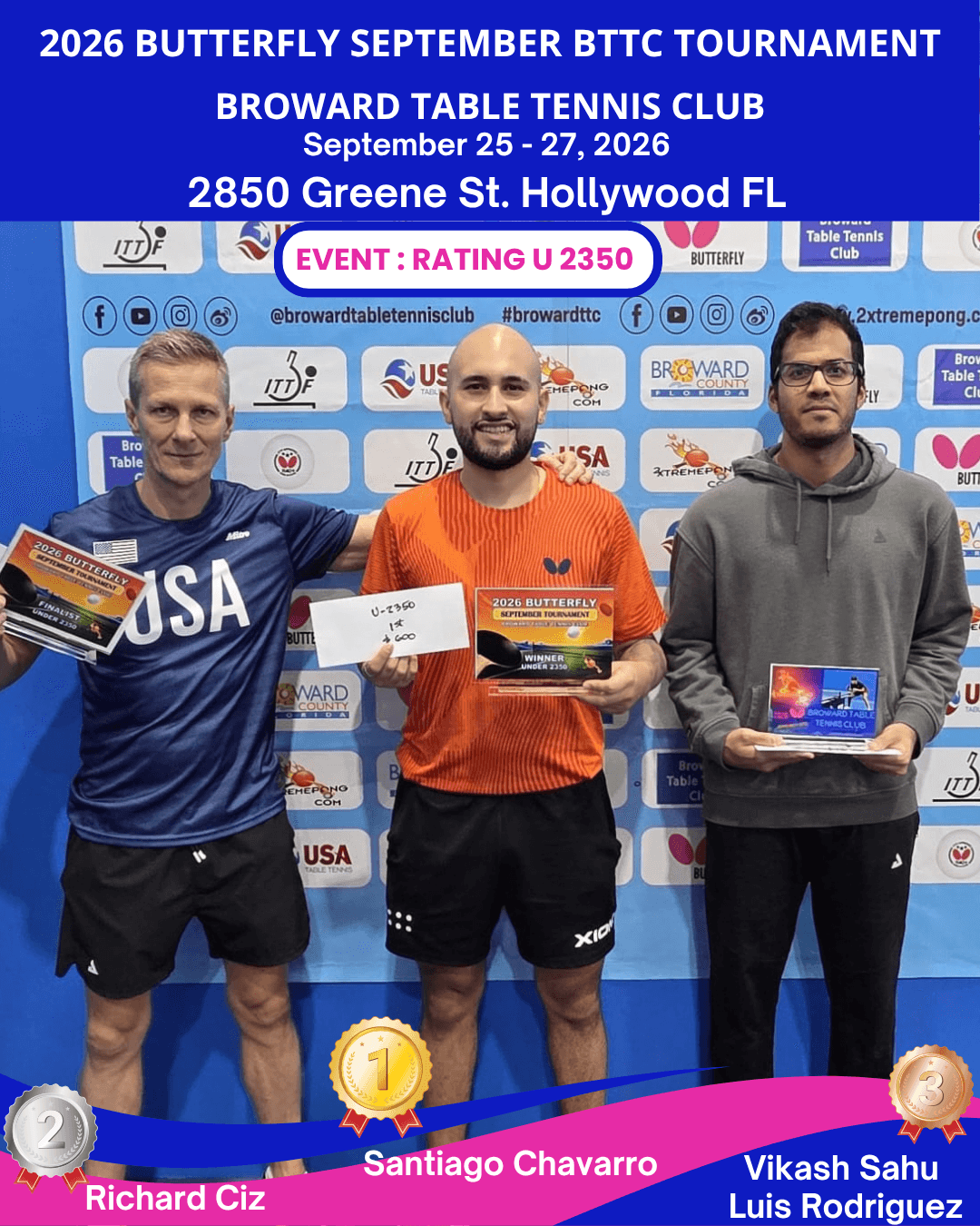 Sept 2350 at Broward Table Tennis Club