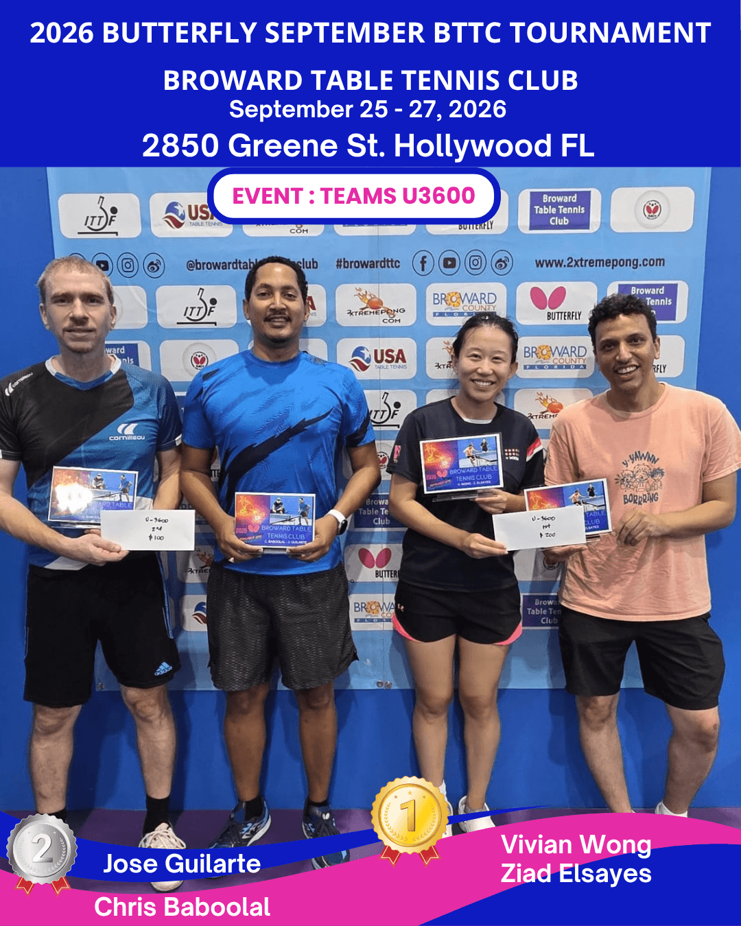 Sept Teams 3600 at Broward Table Tennis Club
