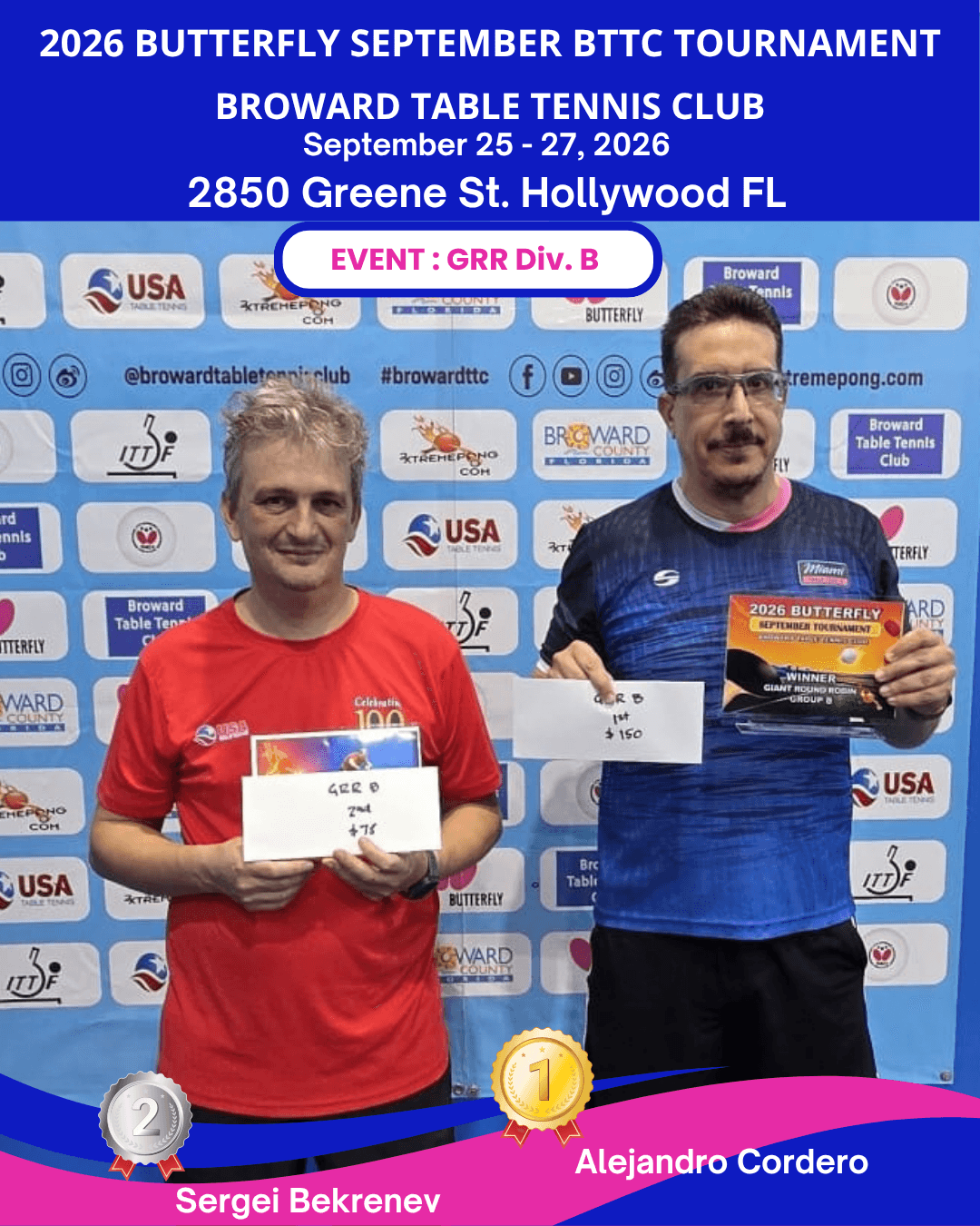 Sept grrb at Broward Table Tennis Club