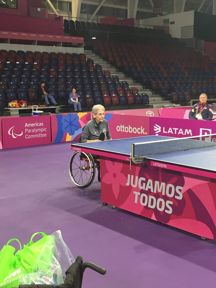 Coach Terese Terranova competing at Lima 2019
